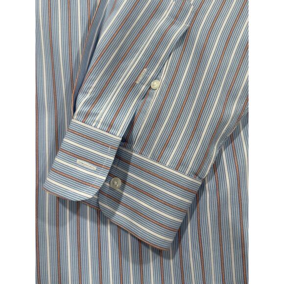 Daniel Cremieux Men's Dress Shirt 100's Dobby Blue Stripe Size 17 | 35 (010) - Picture 3 of 10